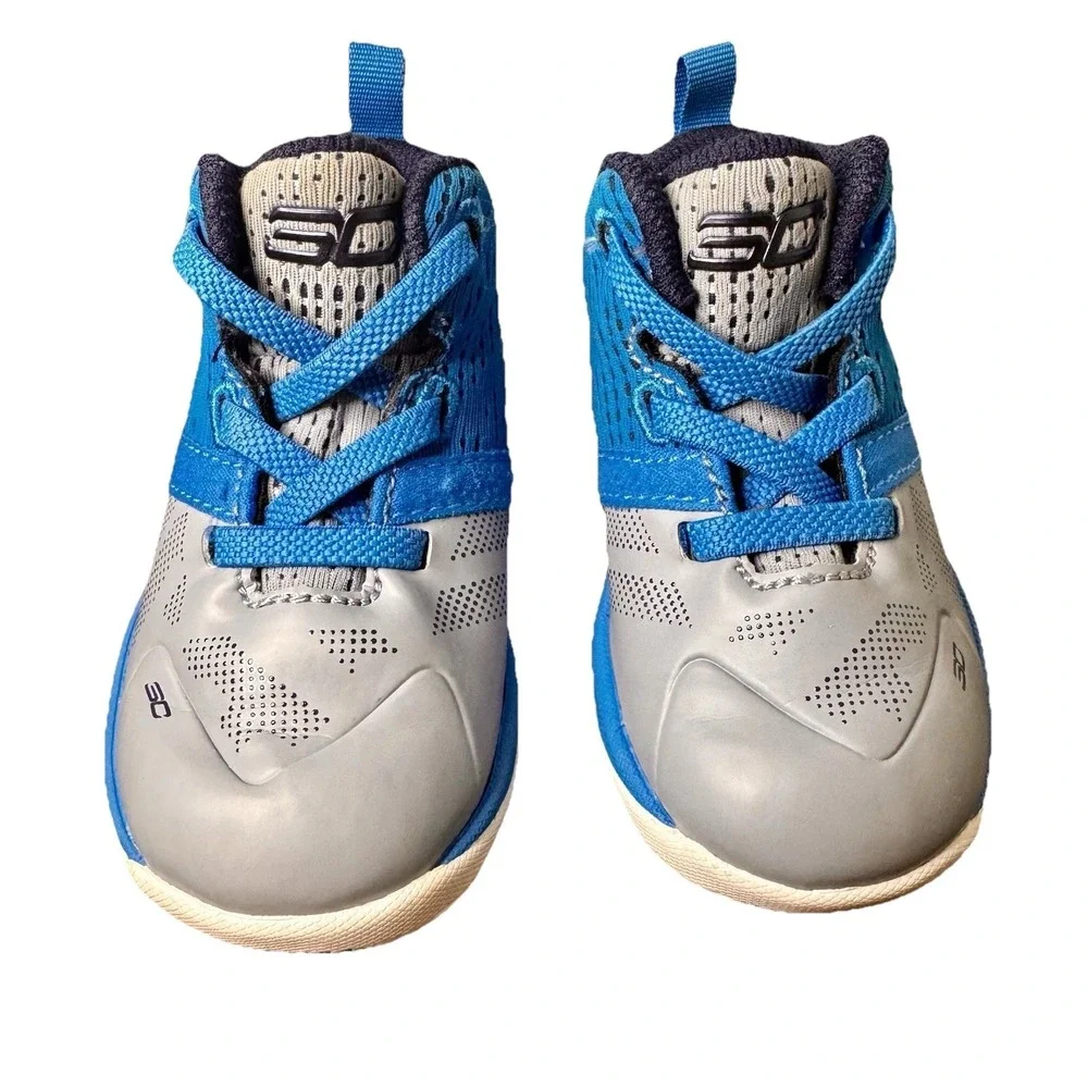 Under Armour Curry‎ 2 Toddler Boys Size 4K Shoes Steel Blue Basketball Sneakers